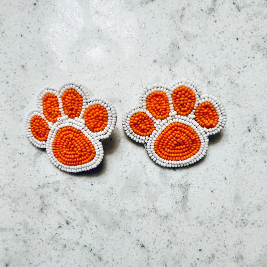 Clemson Paw Earrings